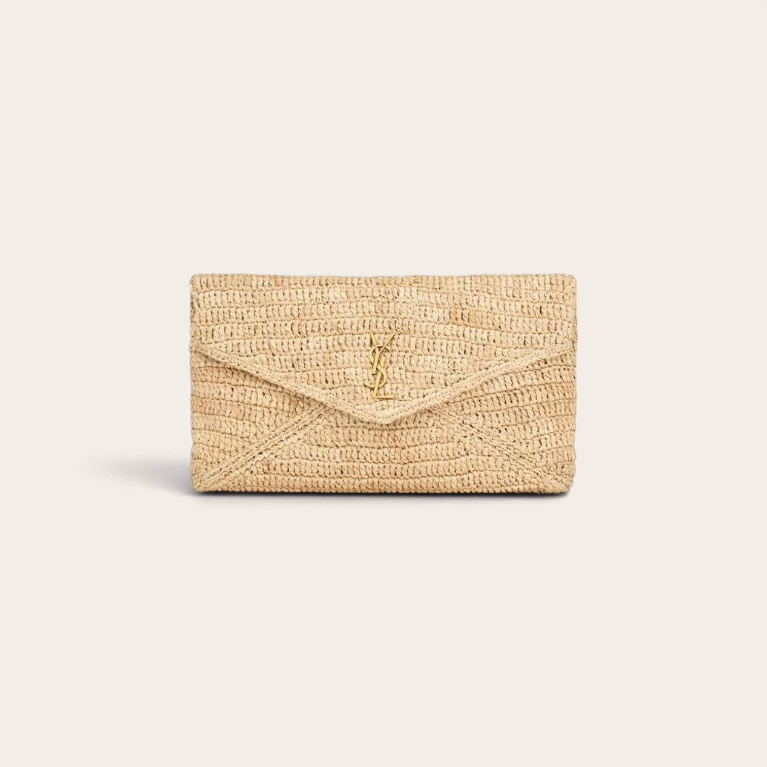 YSL Raffia Cassandre Envelope Pouch