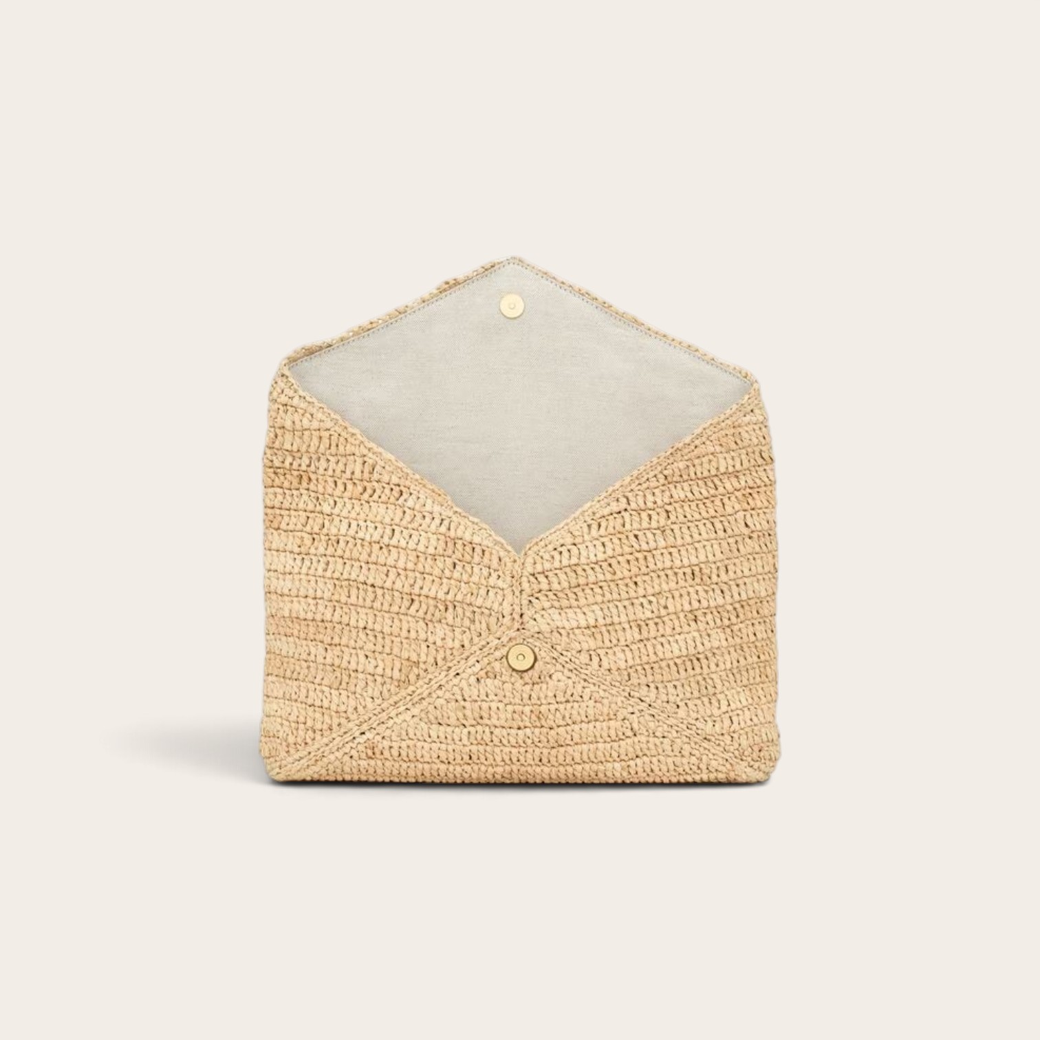 YSL Raffia Cassandre Envelope Pouch - Image 4