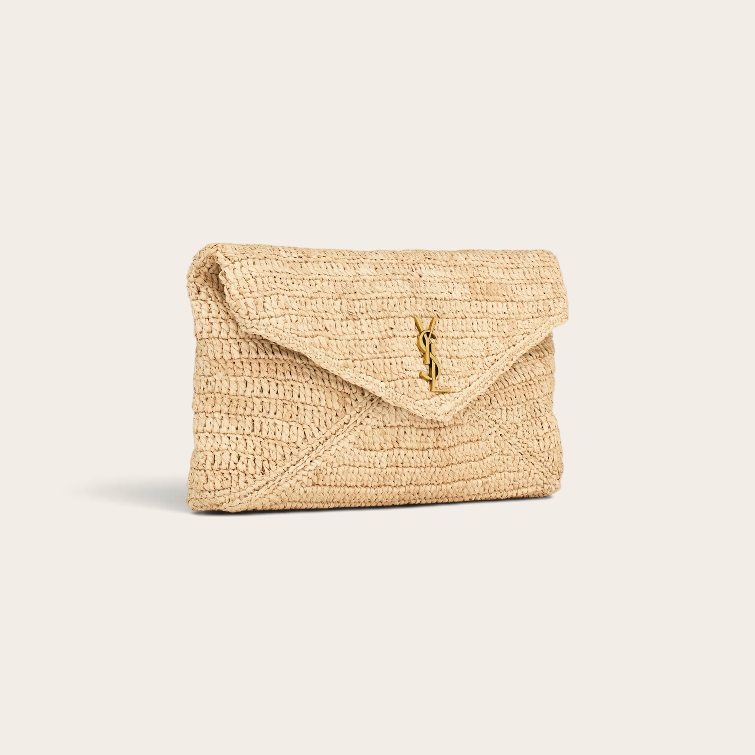 YSL Raffia Cassandre Envelope Pouch - Image 2