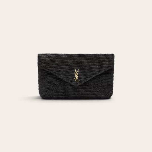 YSL Raffia Cassandre Envelope Pouch