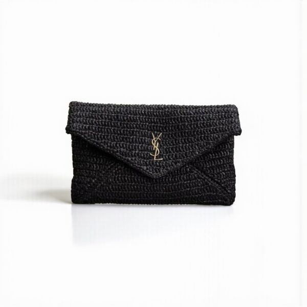 YSL Raffia Cassandre Envelope Pouch