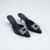 Roger Vivier Efflorescence Mules in Satin Black - Image 7