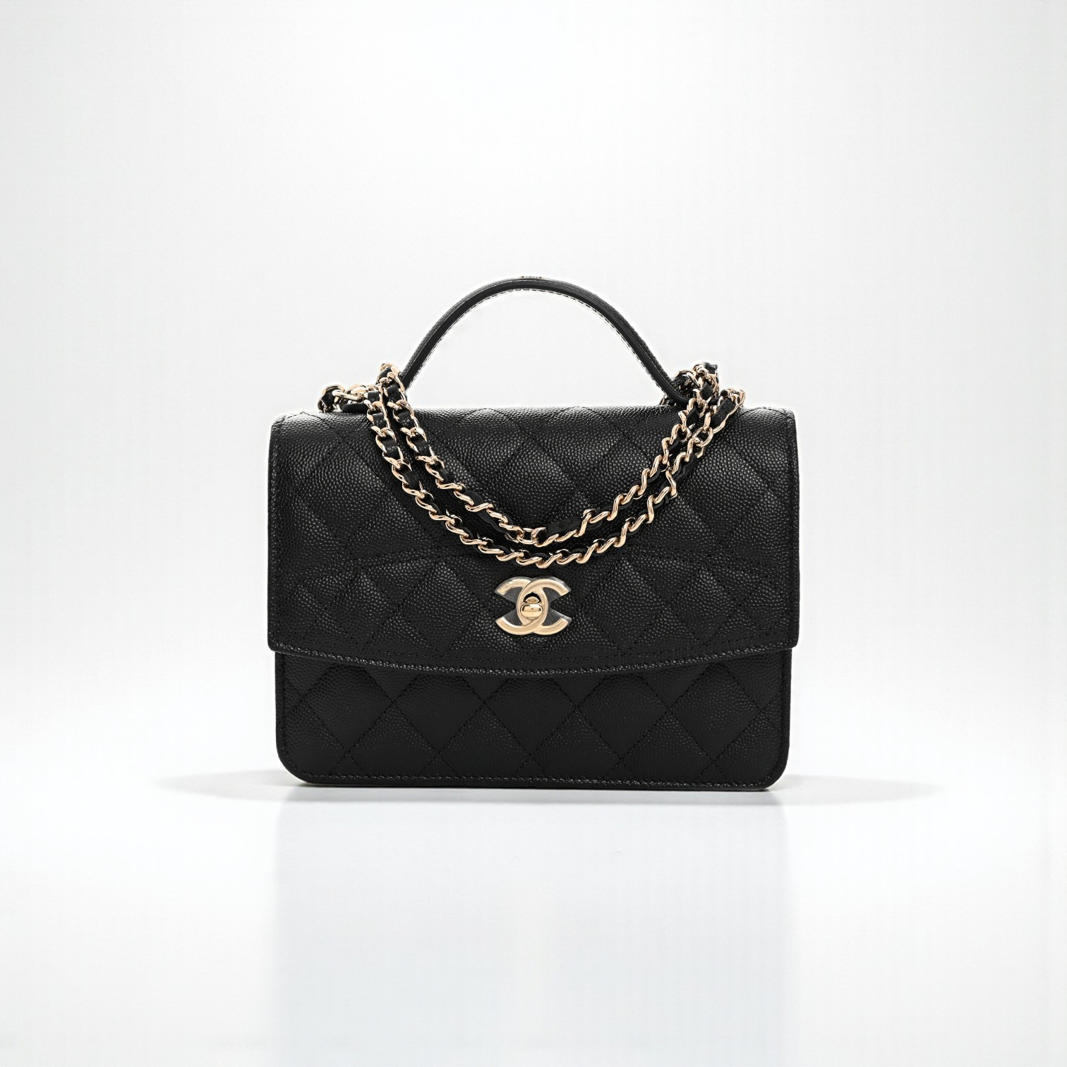 Chanel Trendy Handle Clutch With Chain