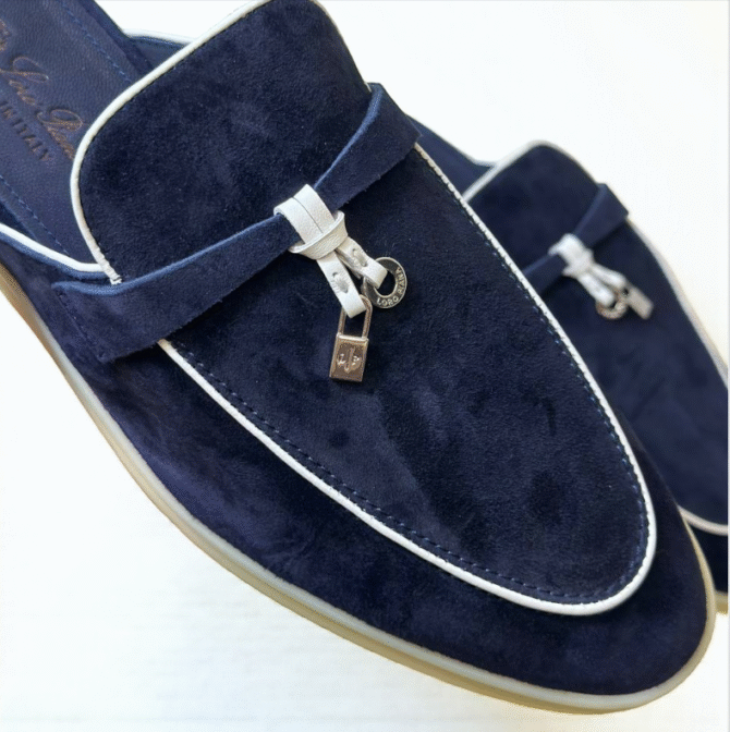 Loro Piana Summer Walk Babouche Loafer – Black Blue
