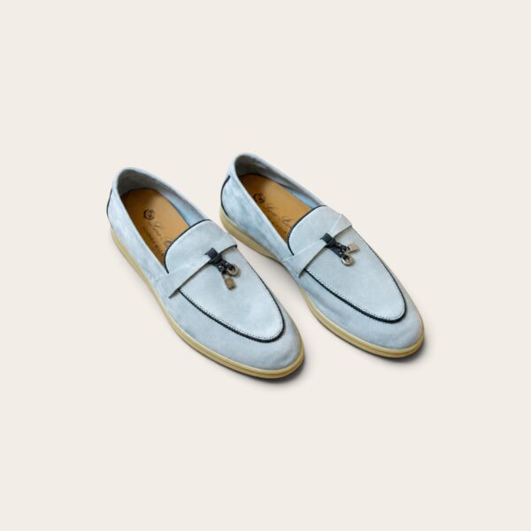 Loro Piana Summer Charms Walk Loafer Suede – L.Green/Gray Blue