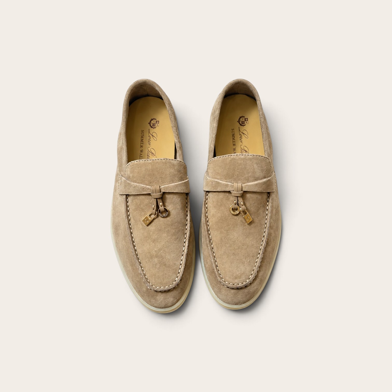 Loro Piana Summer Charms Walk Loafer Suede – Milk Apricot - Image 3