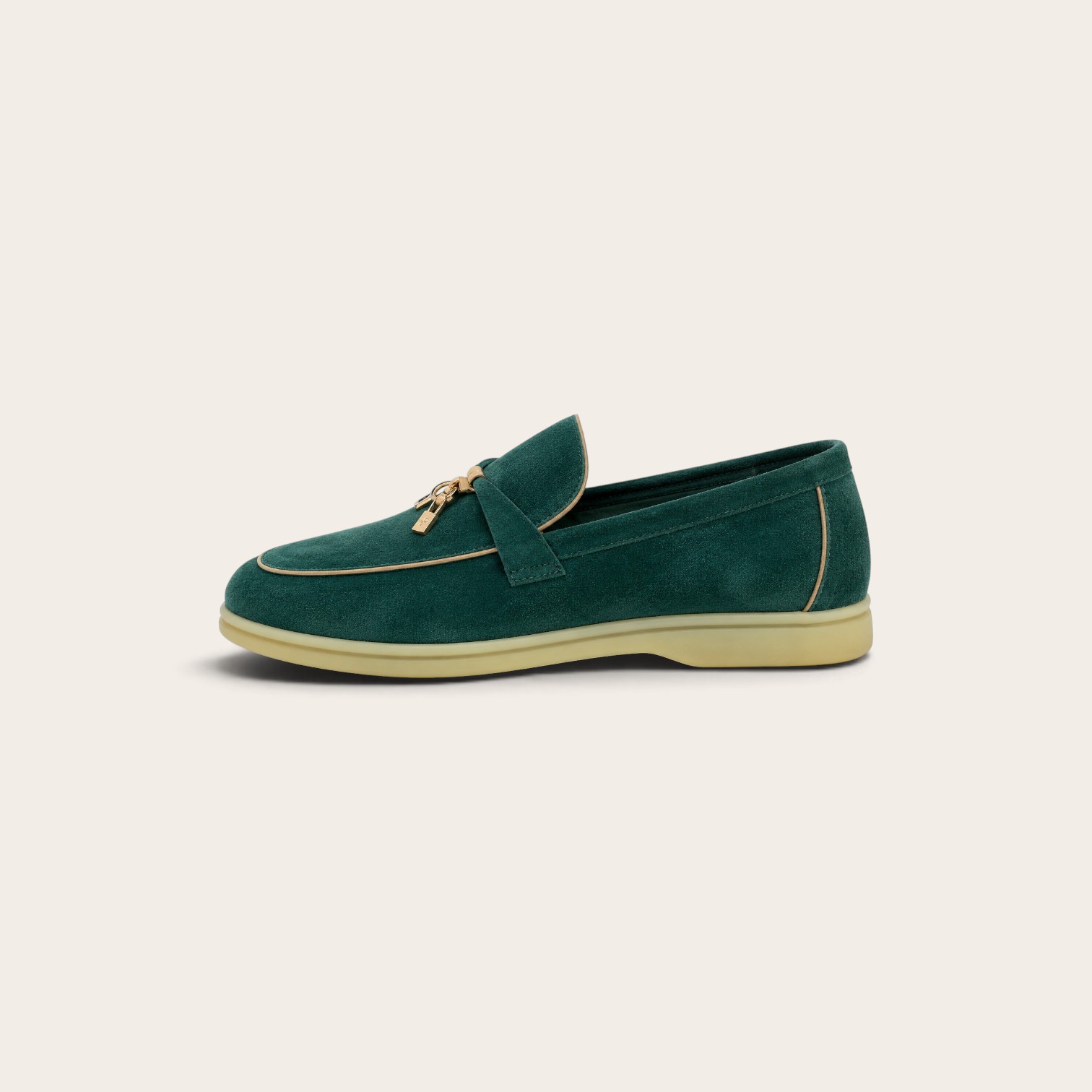 Loro Piana Summer Charms Walk Loafer Suede – Blackish Green/Apricot - Image 2