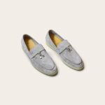 Loro Piana Summer Charms Walk Loafer Suede – Gray White