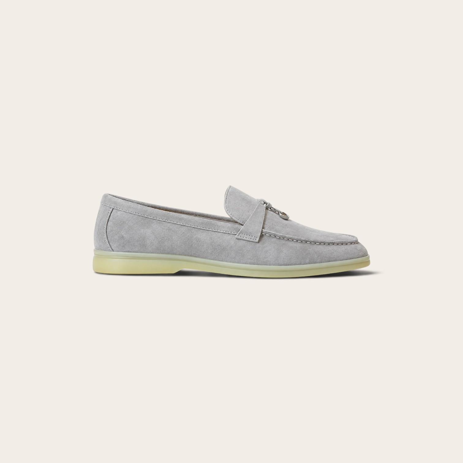 Loro Piana Summer Charms Walk Loafer Suede – Gray White - Image 2