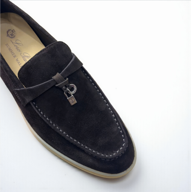 Loro Piana Summer Charms Walk Loafer Suede – Black Coffee