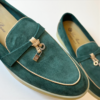 Loro Piana Summer Charms Walk Loafer Suede – Blackish Green/Apricot - Image 2