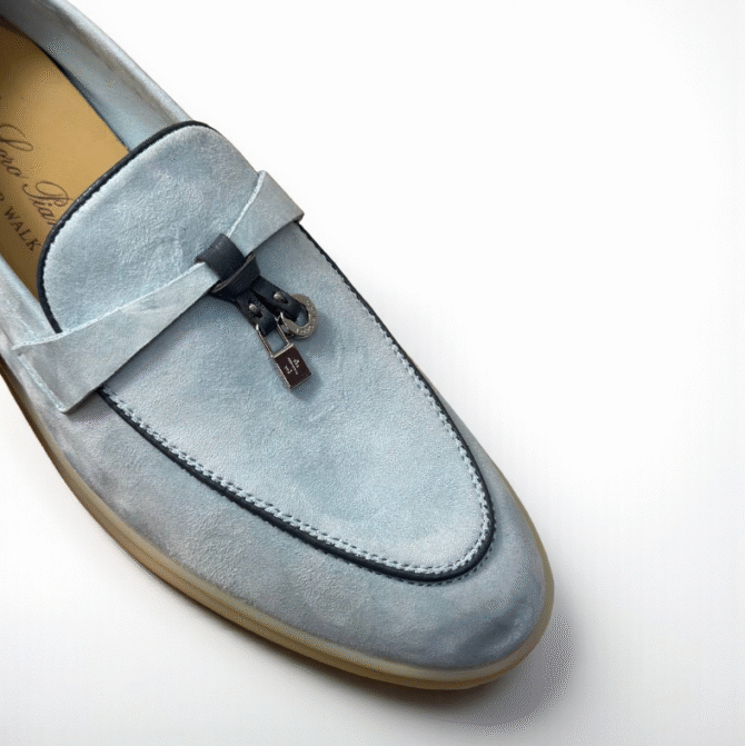 Loro Piana Summer Charms Walk Loafer Suede – L.Green/Gray Blue