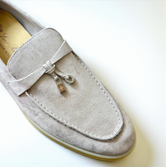 Loro Piana Summer Charms Walk Loafer Suede – Gray White