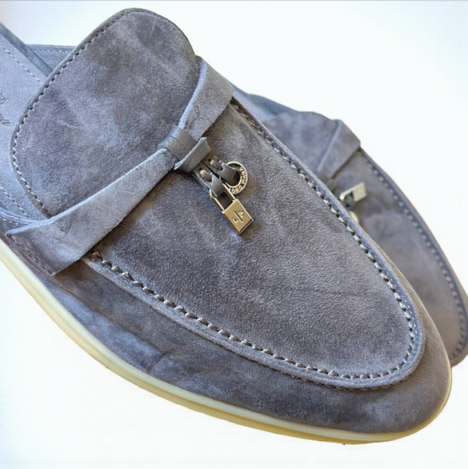 Loro Piana Summer Walk Babouche Loafer – Autumn Gray