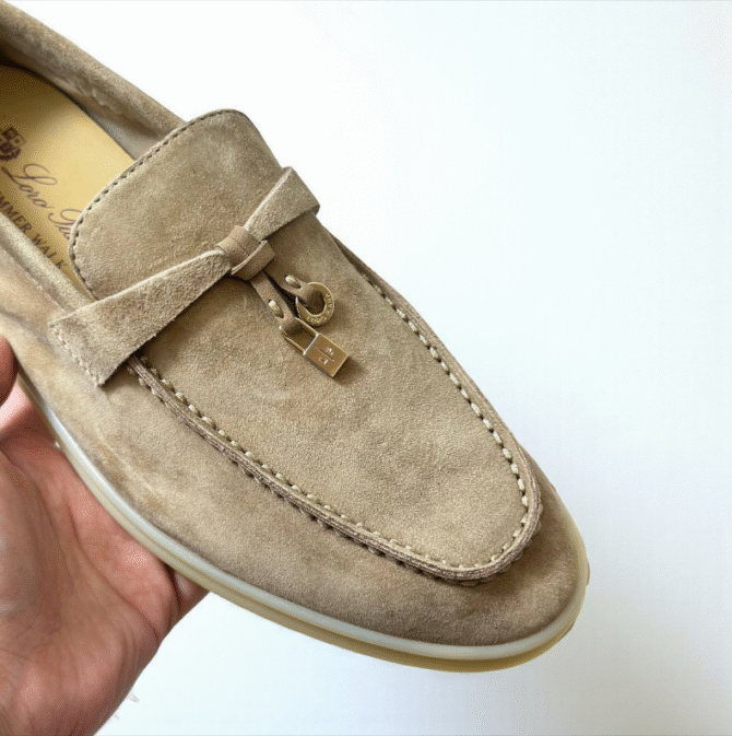 Loro Piana Summer Charms Walk Loafer Suede – Milk Apricot