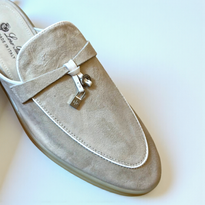 Loro Piana Summer Walk Babouche Loafer – Beige Green/White