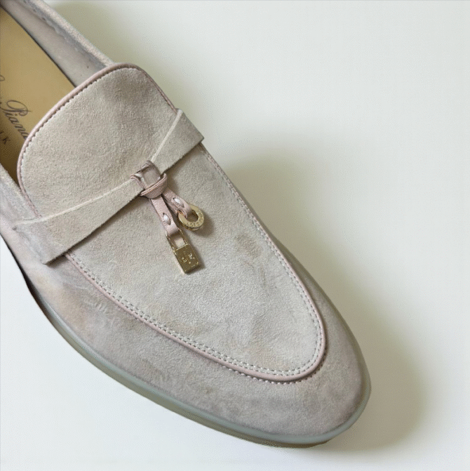 Loro Piana Summer Charms Walk Loafer Suede – Beige Pink
