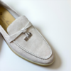 Loro Piana Summer Charms Walk Loafer Suede – Pearl White - Image 2