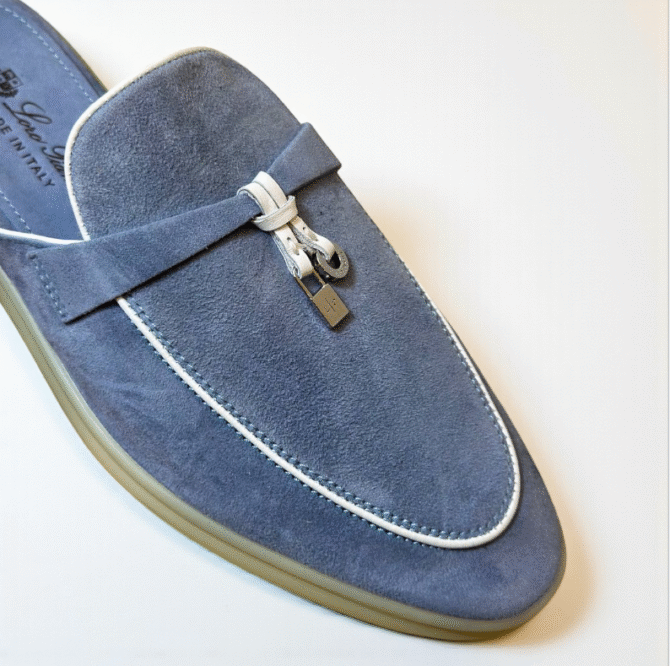 Loro Piana Summer Walk Babouche Loafer – Haze Blue