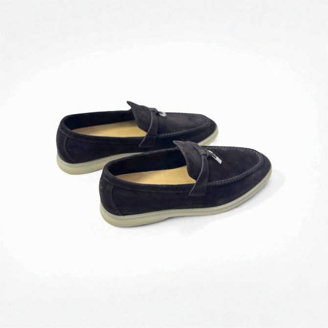 Loro Piana Summer Charms Walk Loafer Suede – Black Coffee