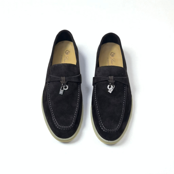 Loro Piana Summer Charms Walk Loafer Suede – Black Coffee