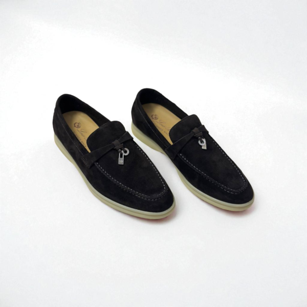 Loro Piana Summer Charms Walk Loafer Suede – Black Coffee