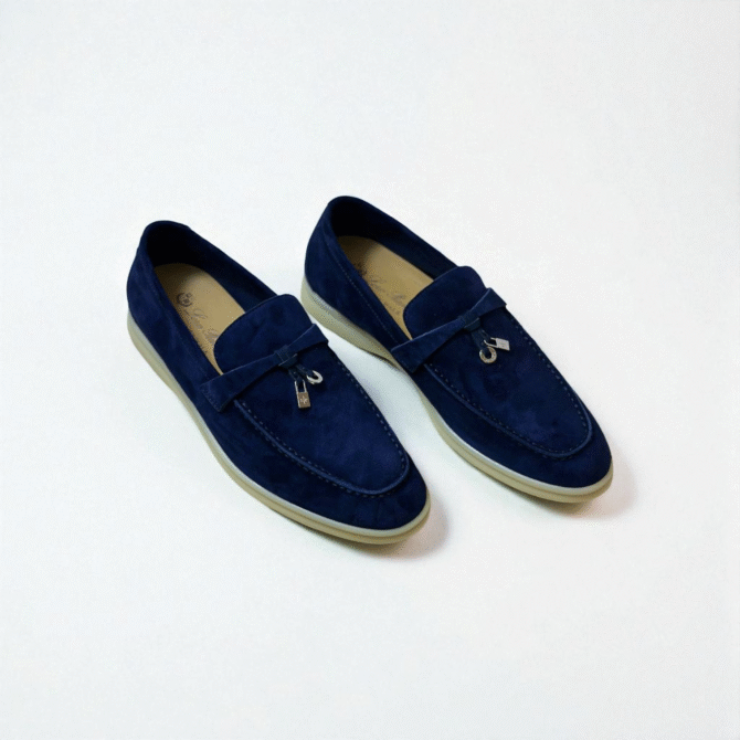 Loro Piana Summer Charms Walk Loafer Suede – Royal Blue