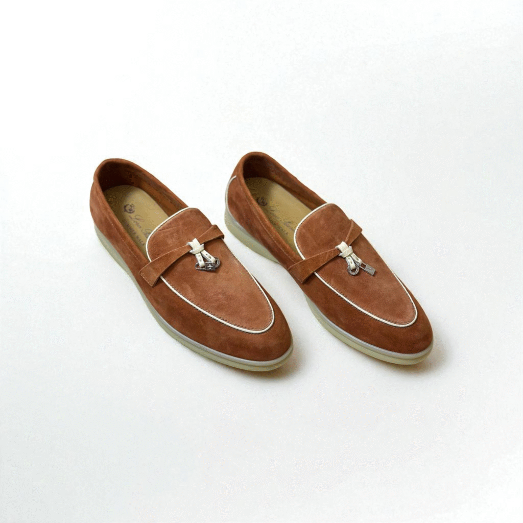 Loro Piana Summer Charms Walk Loafer Suede – Toffee