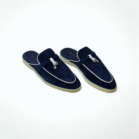Loro Piana Summer Walk Babouche Loafer – Black Blue