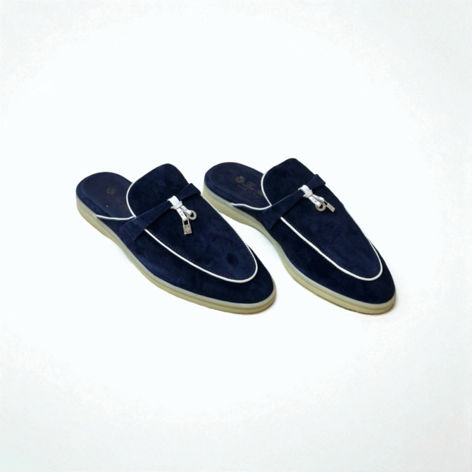 Loro Piana Summer Walk Babouche Loafer – Black Blue