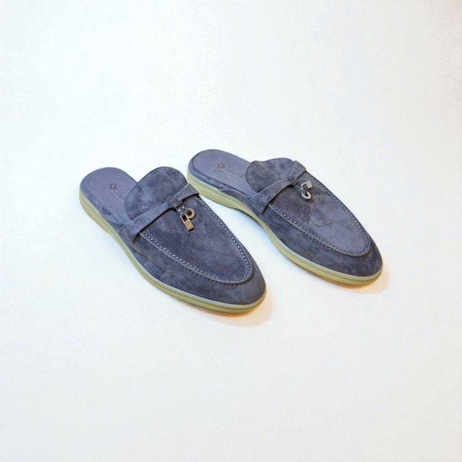 Loro Piana Summer Walk Babouche Loafer – Autumn Gray