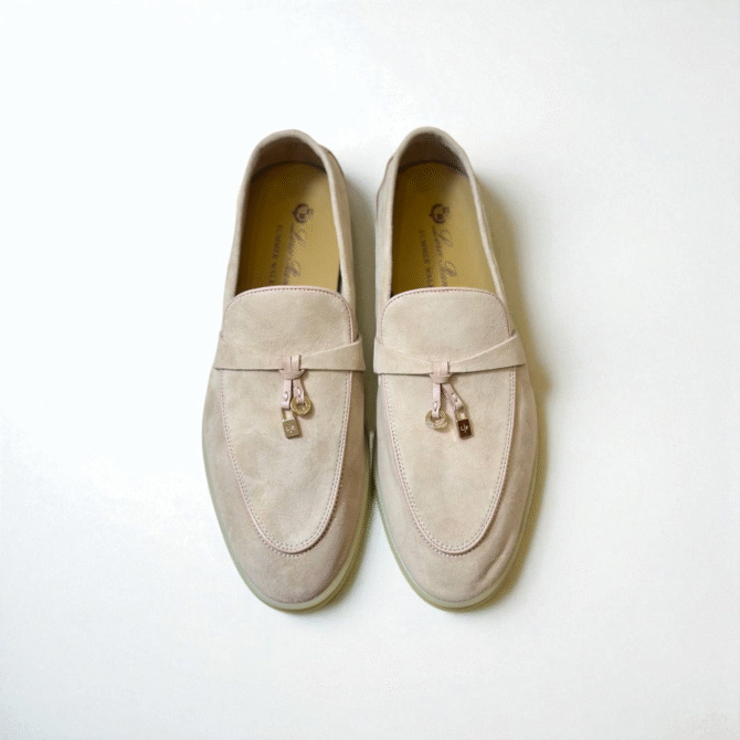 Loro Piana Summer Charms Walk Loafer Suede – Beige Pink
