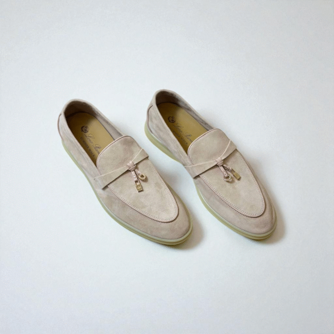 Loro Piana Summer Charms Walk Loafer Suede – Beige Pink