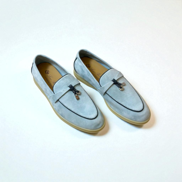 Loro Piana Summer Charms Walk Loafer Suede – L.Green/Gray Blue