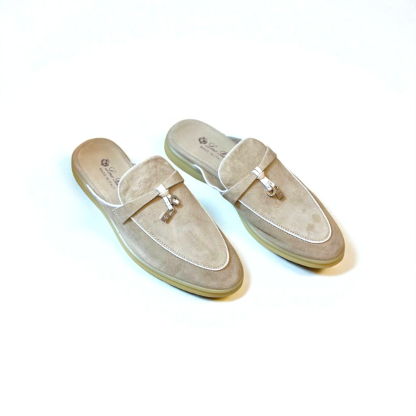 Loro Piana Summer Walk Babouche Loafer – Beige Green/White