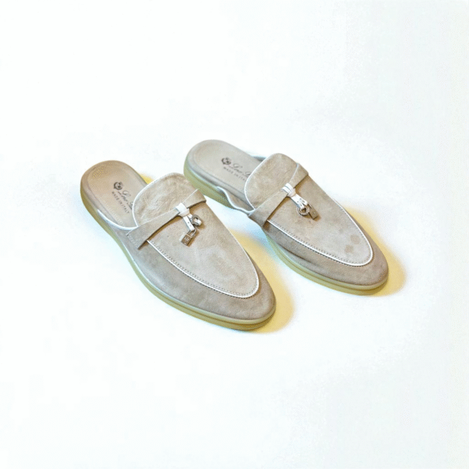 Loro Piana Summer Walk Babouche Loafer – Beige Green/White