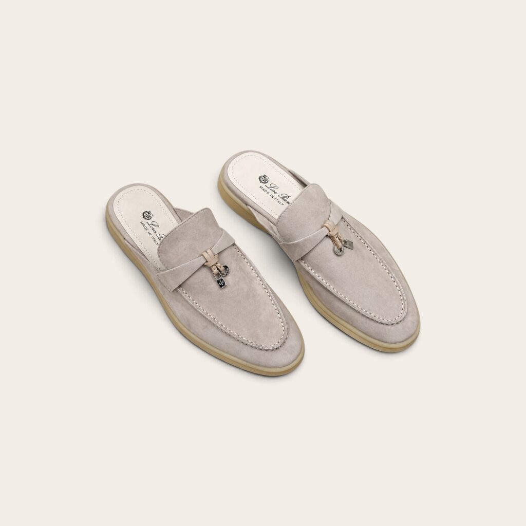 Loro Piana Summer Walk Babouche Loafer - Pearl Grey