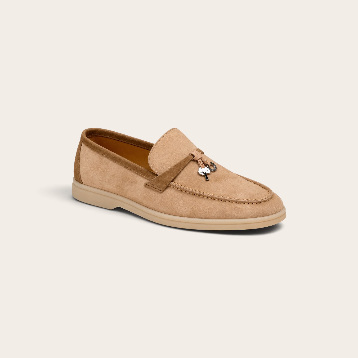 Loro Piana Summer Charms Walk Loafer Suede – Light Trunk Wood - Image 3