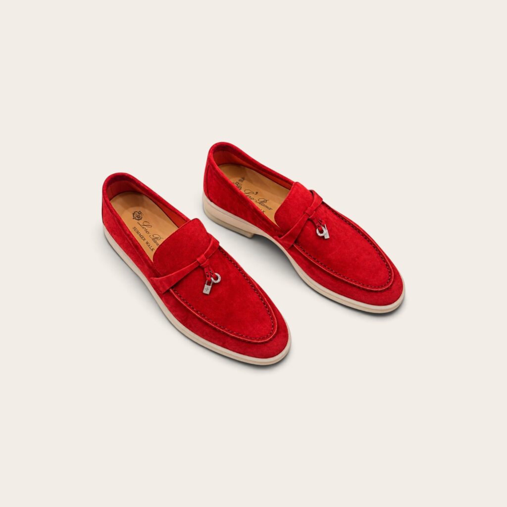 Loro Piana Summer Charms Walk Loafer Suede – Dark Red