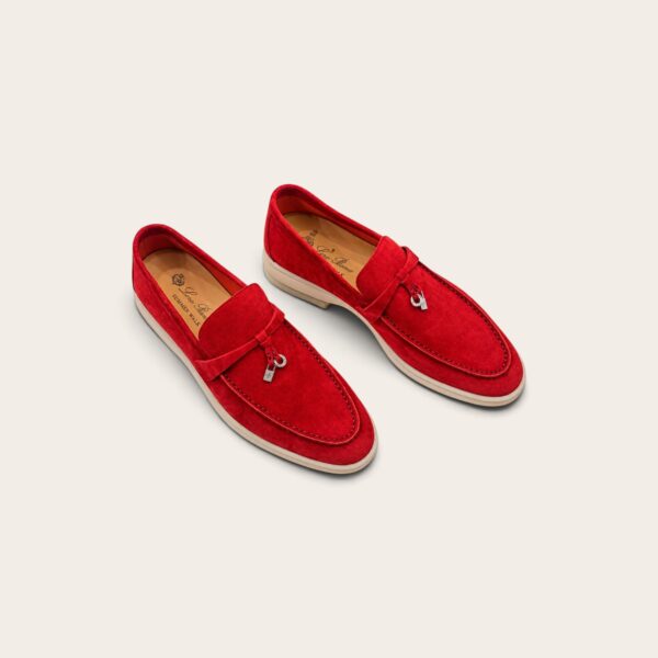 Loro Piana Summer Charms Walk Loafer Suede – Dark Red