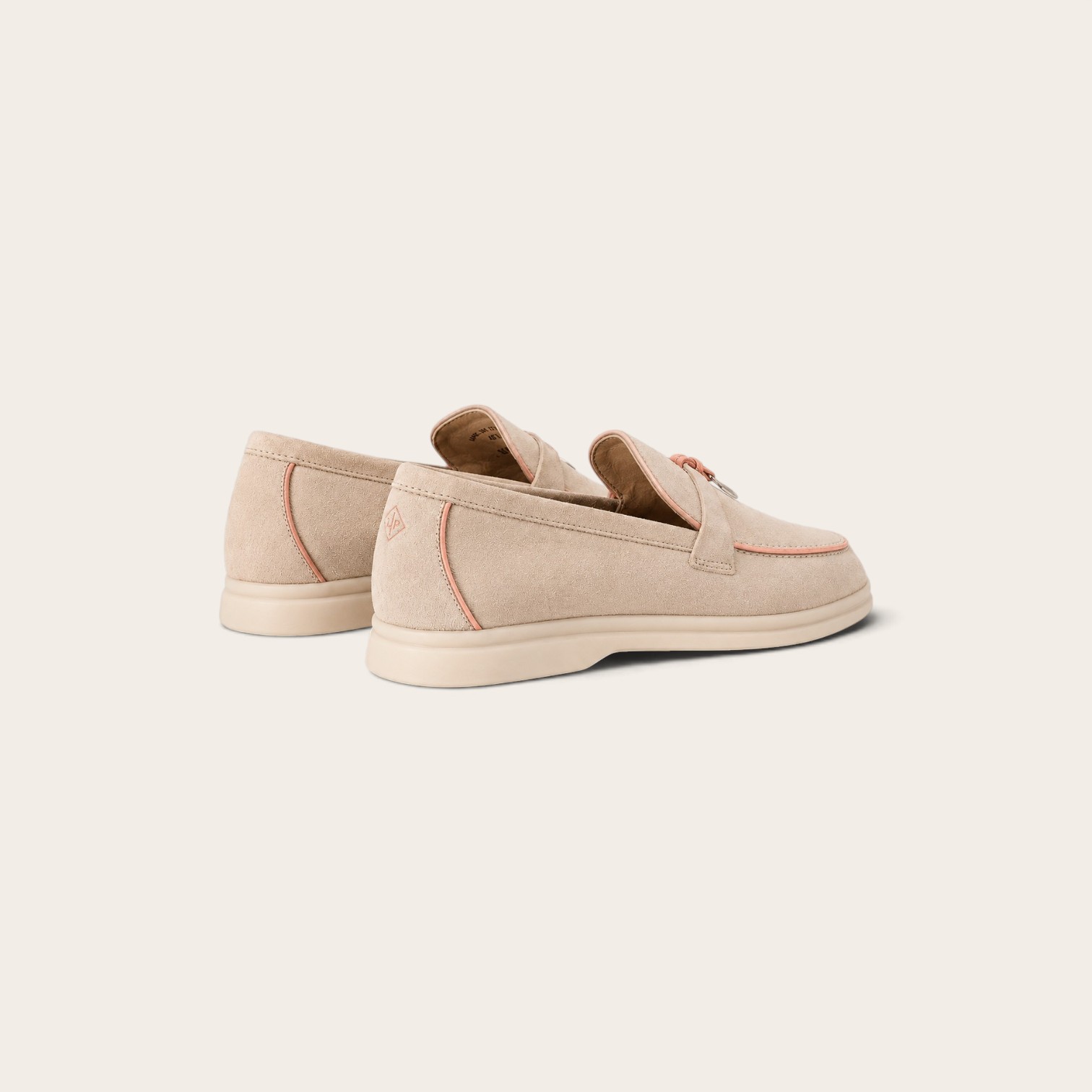 Loro Piana Summer Charms Walk Loafer Suede - Sand Stone and Pink - Image 3
