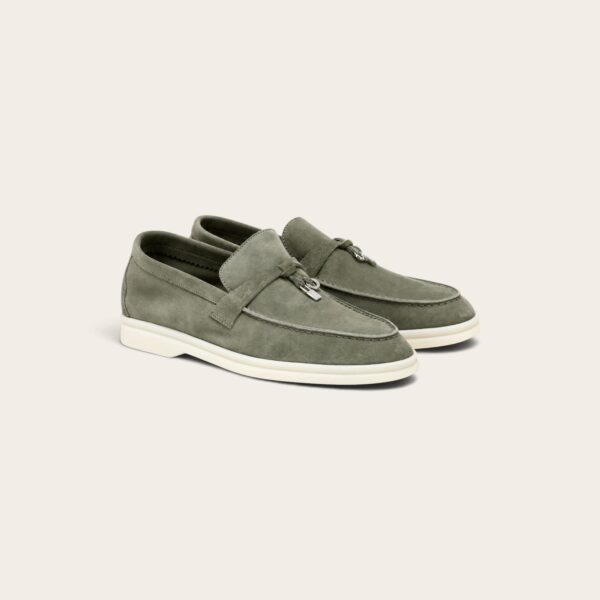 Loro Piana Summer Charms Walk Loafer Suede - Military Green