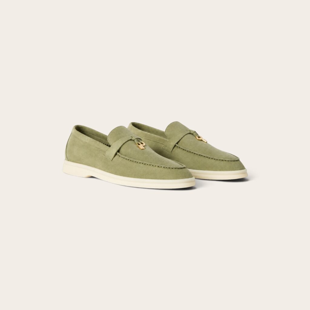 Loro Piana Summer Charms Walk Loafer Suede - Green Tea