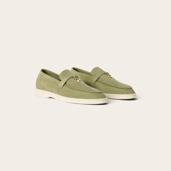 Loro Piana Summer Charms Walk Loafer Suede - Green Tea