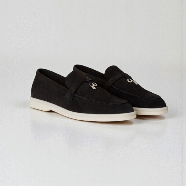 Loro Piana Summer Charms Walk Loafer Suede – Black