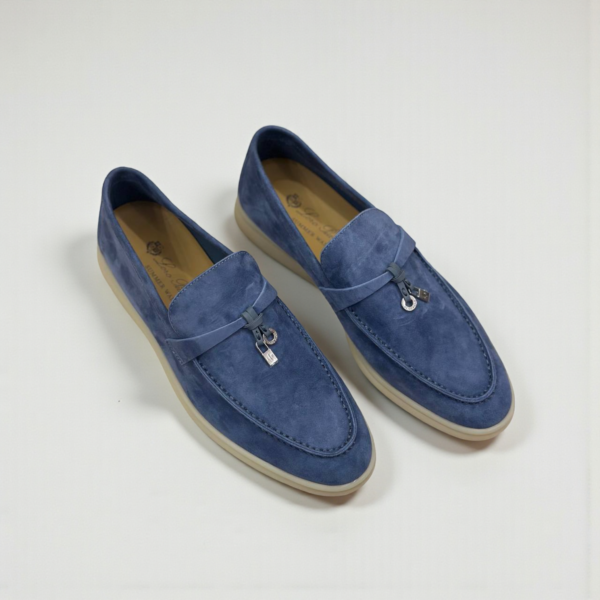 Loro Piana Summer Charms Walk Loafer Suede - Light Blue