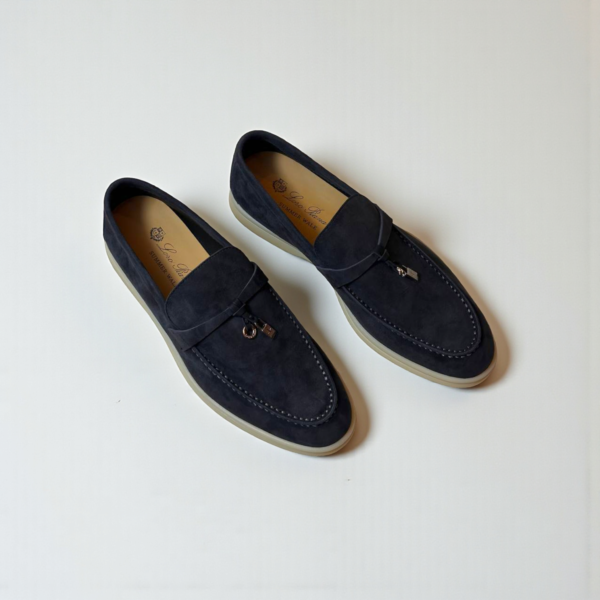 Loro Piana Summer Charms Walk Loafer Suede - Caviar Black