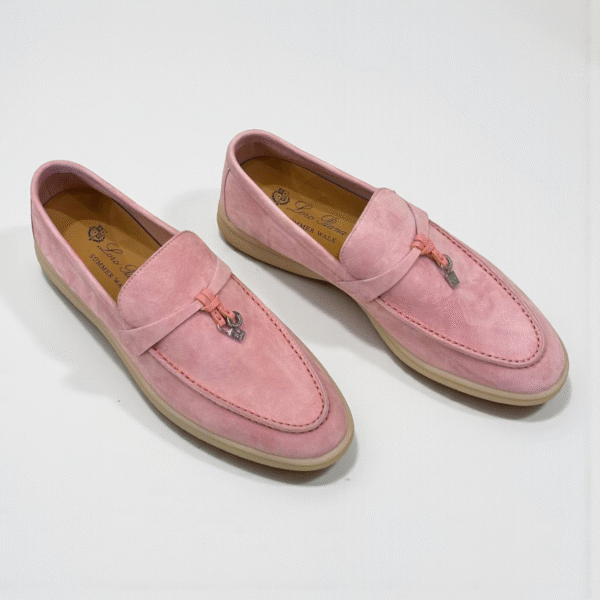 Loro Piana Summer Charms Walk Loafer Suede – Light Pink