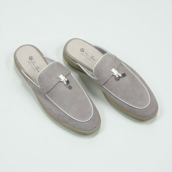 Loro Piana Summer Walk Babouche Loafer – Pearl Grey