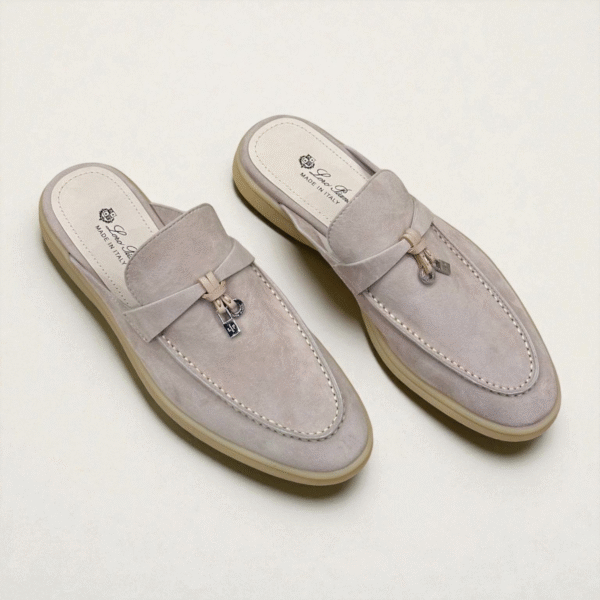 Loro Piana Summer Walk Babouche Loafer - Pearl Grey